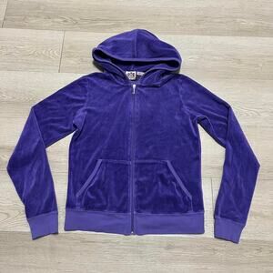 Vintage y2k Juicy Couture Purple Velour Track Jacket L